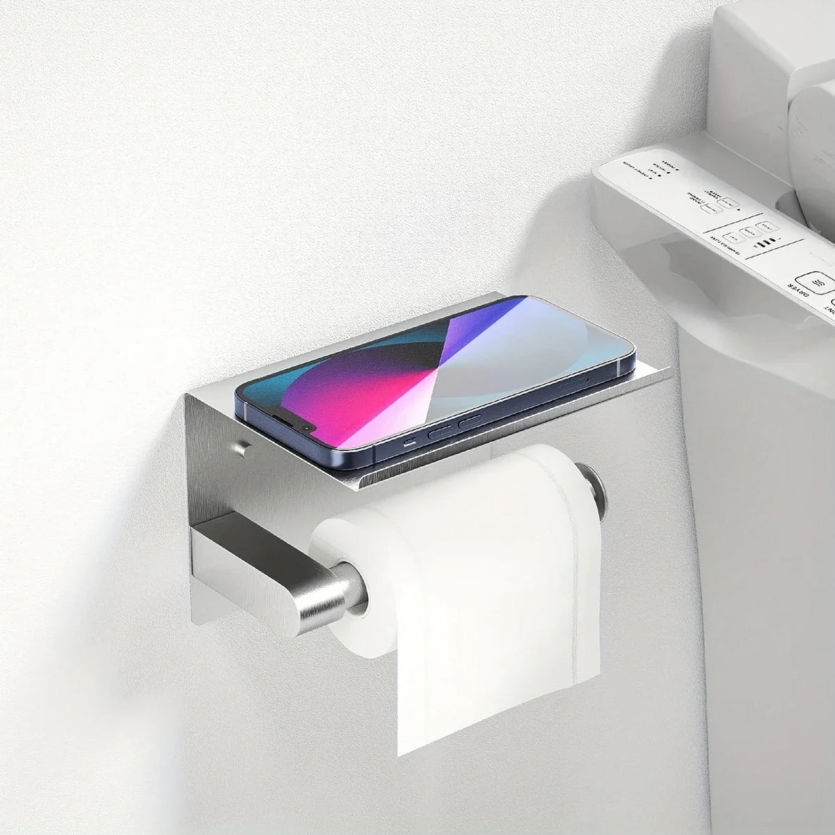 Toilet Paper Holder with Shelf
