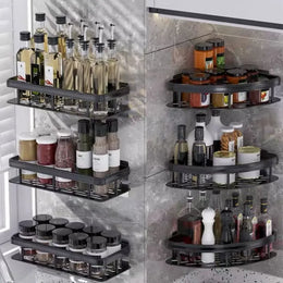 No Drill Corner Bathroom Shelf