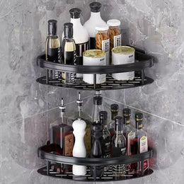 No Drill Corner Bathroom Shelf