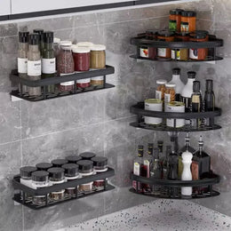 No Drill Corner Bathroom Shelf