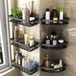No Drill Corner Bathroom Shelf