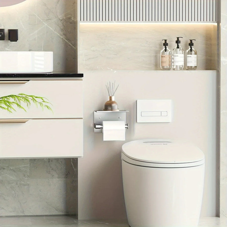 Toilet Paper Holder with Shelf